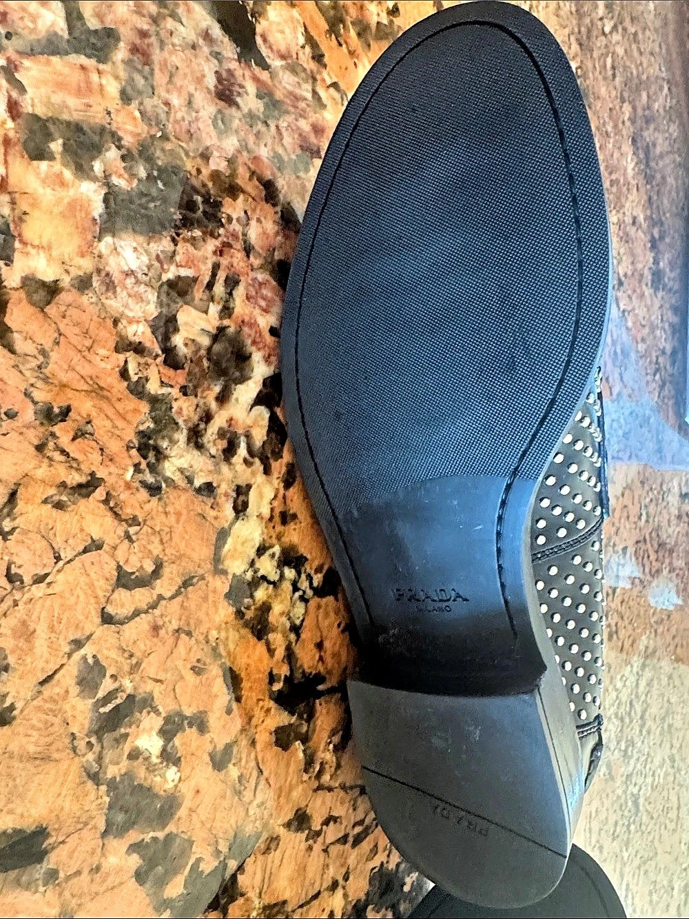 Prada Studded loafers Black 37 (US 7) Like New - Picture 7 of 8